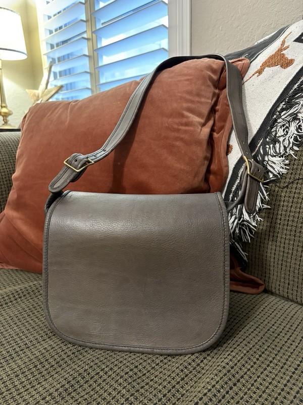 RARE Vintage COACH Bonnie Cashin Grey • Classic Pouch New York Era Leather