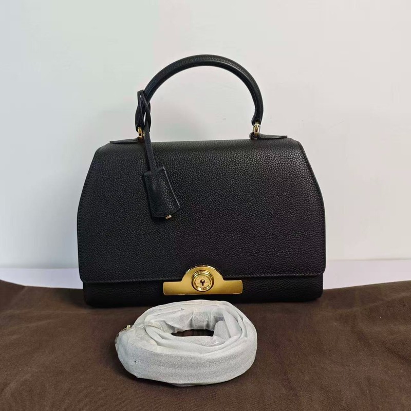 Moynat Rejane Black Leather Top Handle Shoulder Crossbody Bag Classic