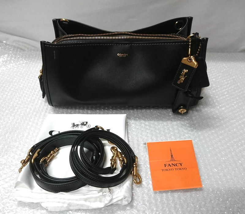COACH Rogue 2way Shoulder Bag 34 CCX18 B4/BK Brass/Black Soft Grain Leather New