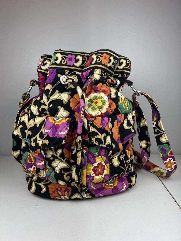 Vera Bradley Quick Draw Suzani Quilted Bucket Shoulder Bag Bucket Retired
