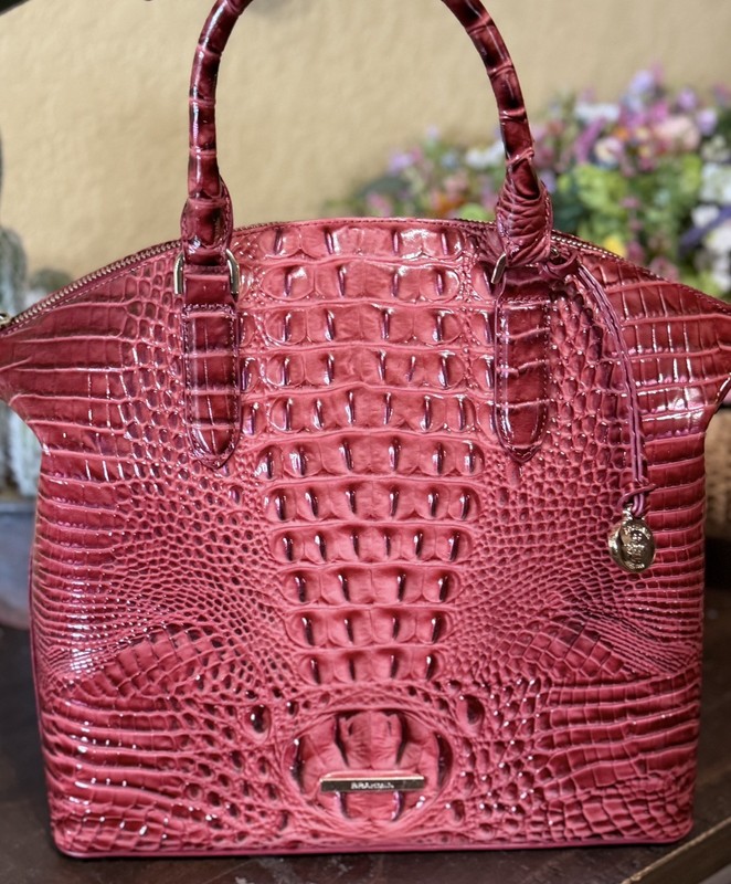 Brahmin Large Duxbury Coquette Ombre NWT Vintage Red /Tipping EYE ON EACH SIDE
