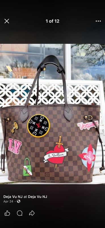 Louis Vuitton bag Neverfull MM 2018 Limited Edition Damier Eves Patches