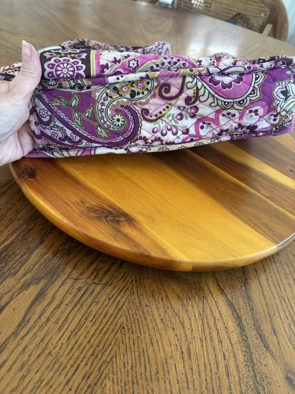 Vera Bradley Paisley Floral Tote Purple Pink Magnetic Close & Two Front Pockets gallery