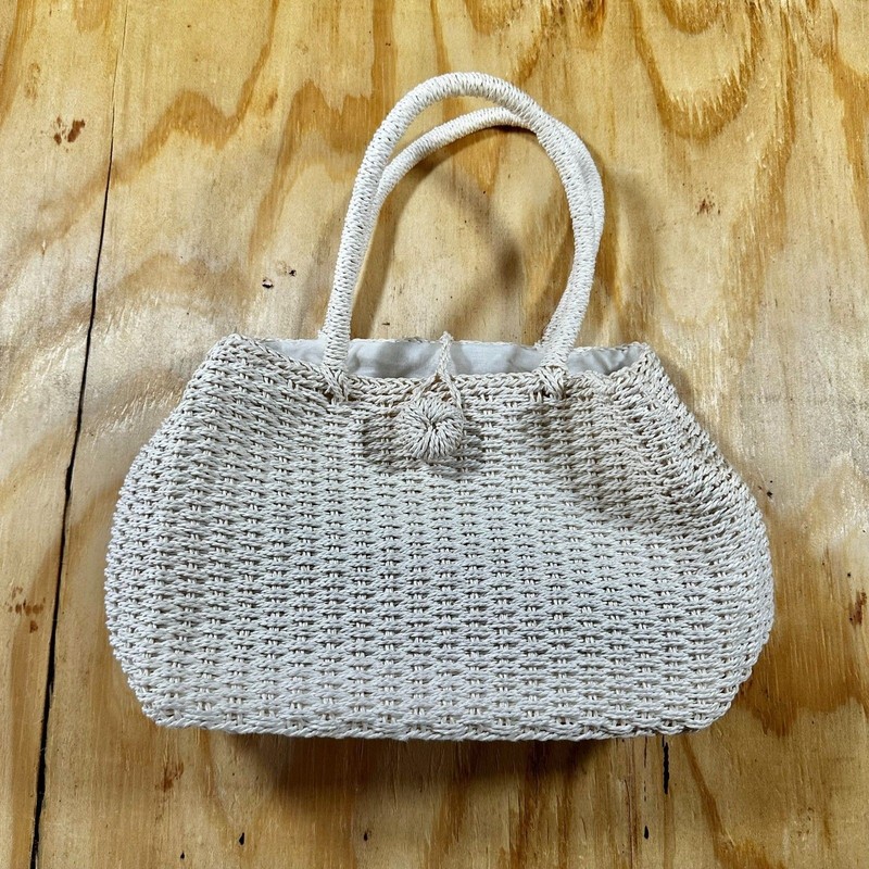 Vintage Hastings & Smith Woven Straw Handbag – Cream