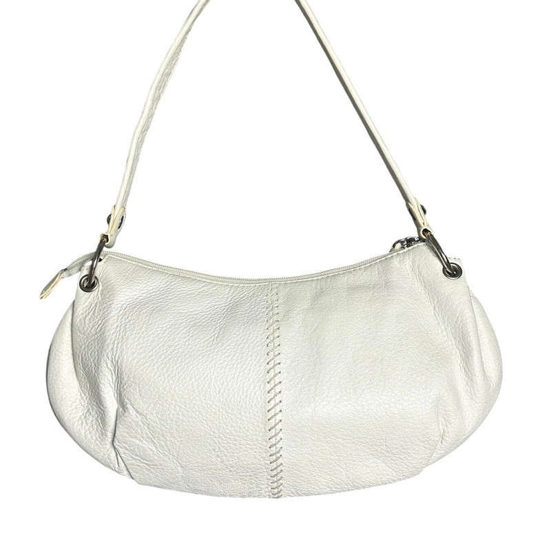 Vintage Y2K The Sak leather crescent shoulder bag baguette satchel 7×12 white