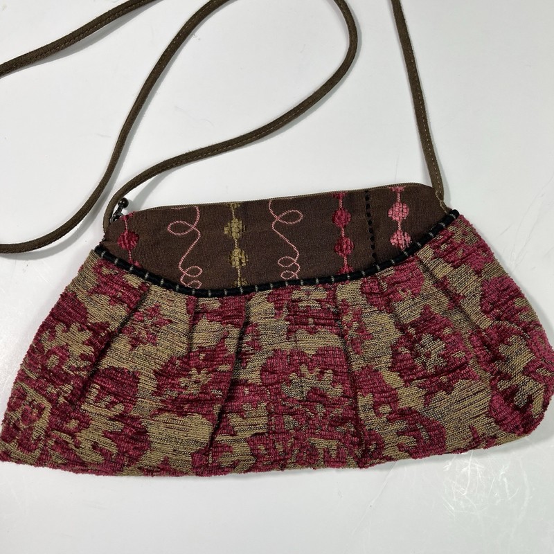Maruca Handmade Colorado Pink Needlepoint Floral Embroidered Full Zip Crossbody gallery