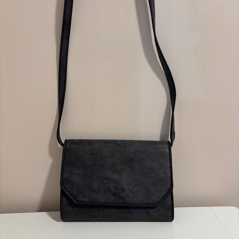 Altar’d State Charcoal Distressed Vegan Leather Envelope Crossbody Bag Small