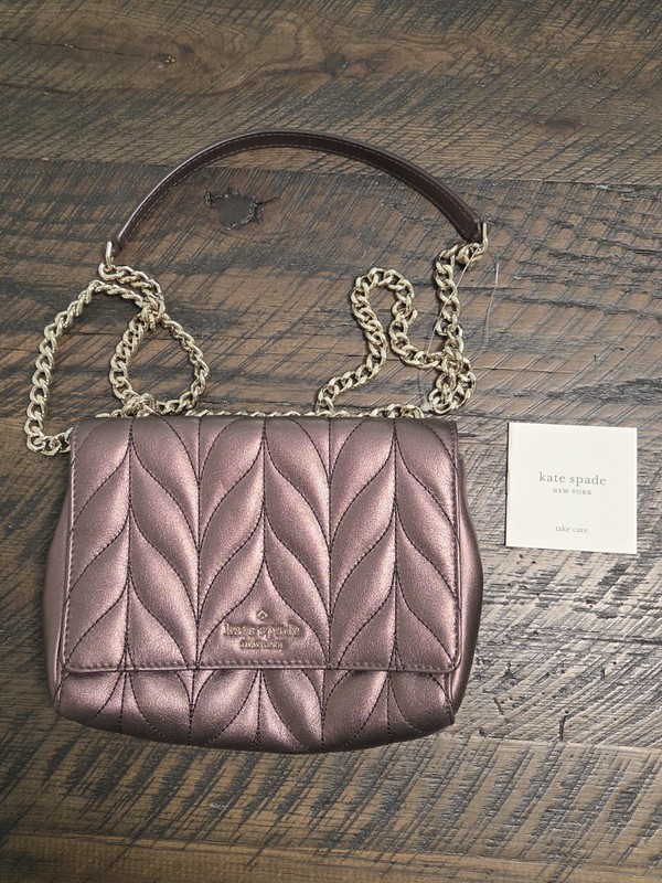 Auth. KATE SPADE MINI EMELYN BRIAR LANE CROSSBODY HANDBAG, Metallic Oak