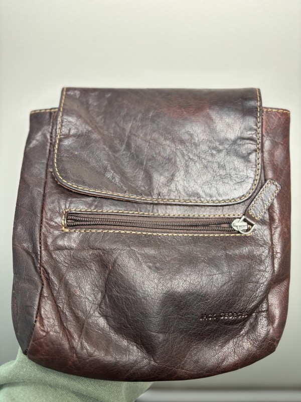 Jack Georges Leather Crossbody Bag Voyager Traveler Messenger Brown Boho