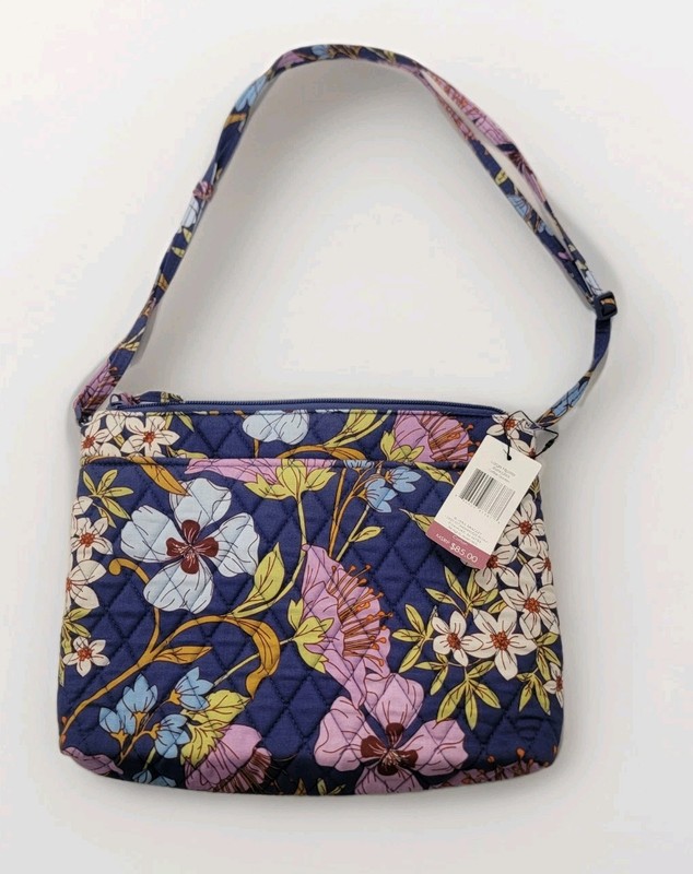 Vera Bradley Coffee Garden Large Hipster Cotton Quilted Bag NWT $85 Florals