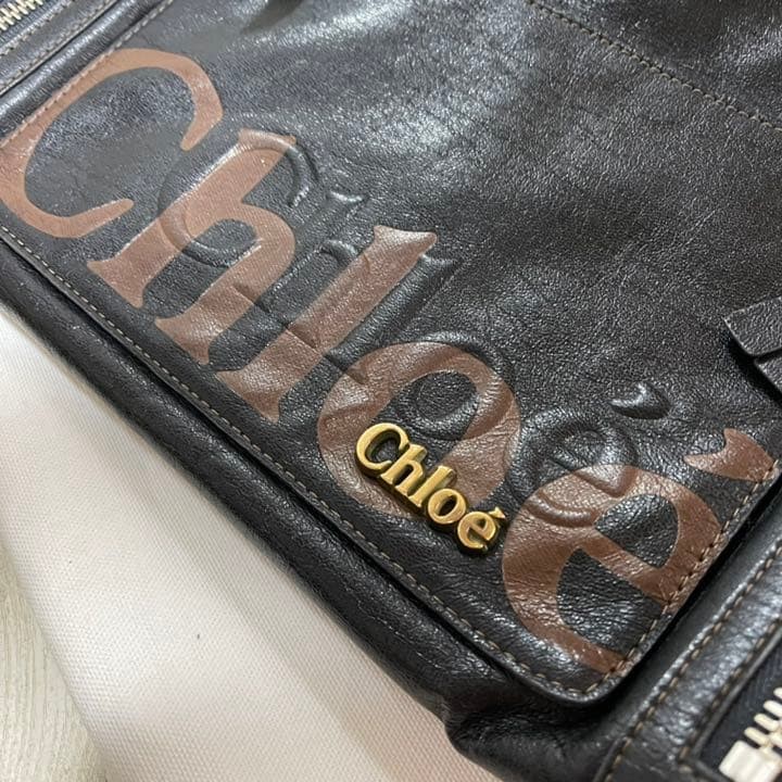 Chloe Tote Bag Black 38.5-54cm Width 15-21in Vintage Purse Collectible gallery