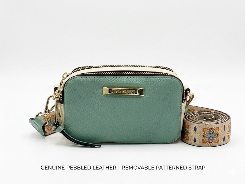 Steve Madden Mint Green Crossbody Bag w/ Embroidered Boho Strap