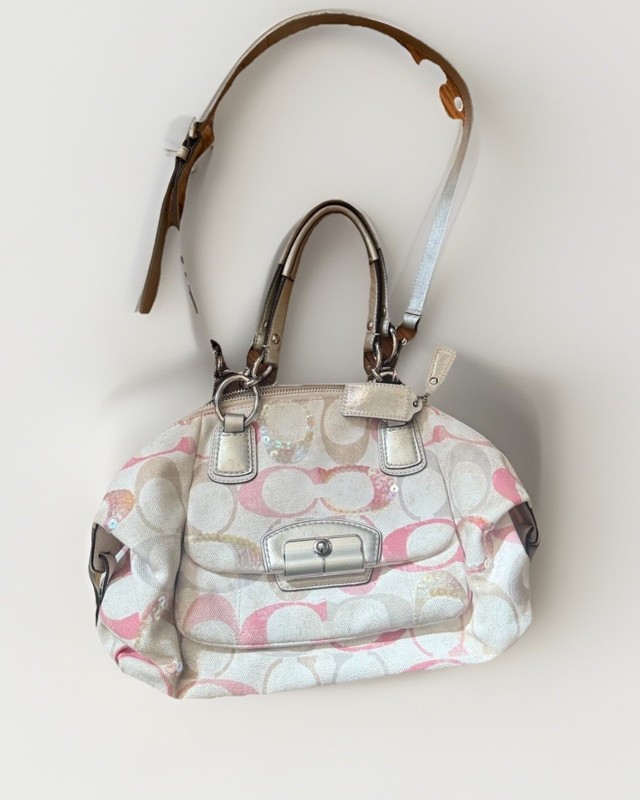 Coach Kristin Sequin Y2K handbag girlie purse with OG rcpts very clean inside