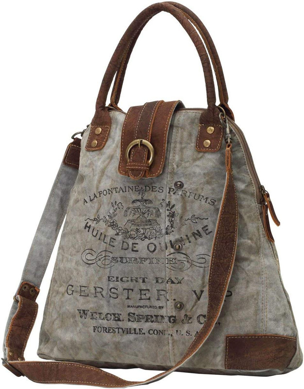 Upcycled Gerster Shoulder Bag – Measures 16 Inches Wide by 15 Inches High by 6 I