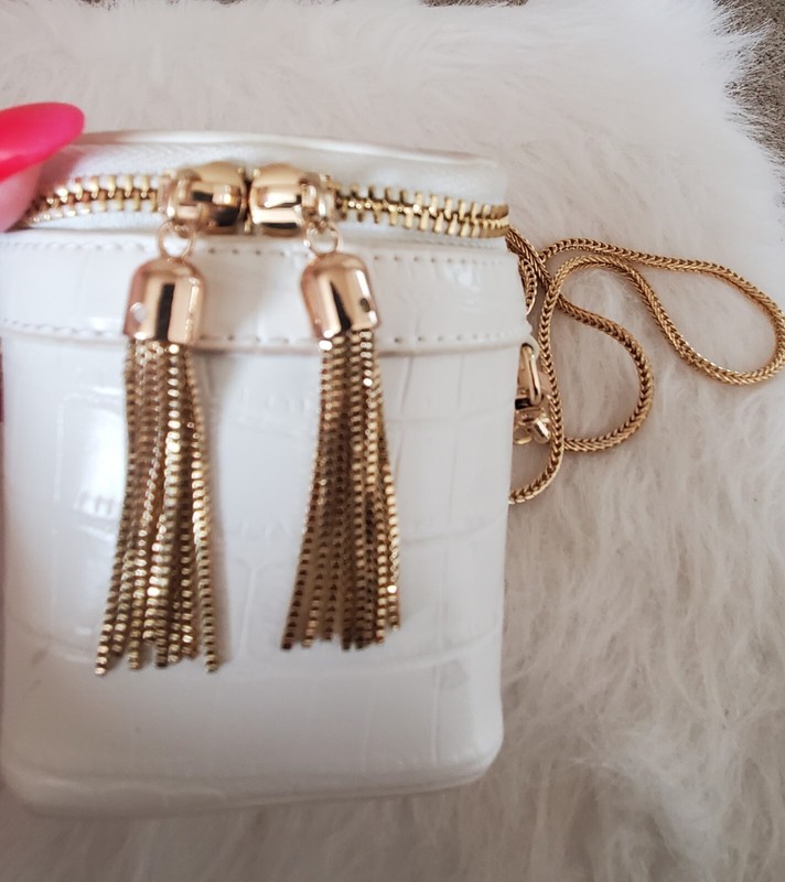 Small Square White w/ Gold Purse by Like Dreams