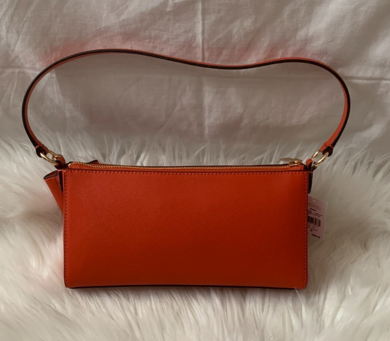 MICHAEL KORS Vincent Medium Pouchette with Card Case in Red Clay NWTs gallery