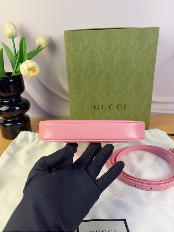 Gucci Jackie 1961 Pink Leather Women's Hobo Bag (19/13/3)cm gallery