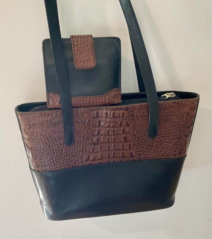 VINTAGE BRAHMIN TUSCANY MELBOURNE SHOULDER HANDBAG TOTE + MATCHING WALLET