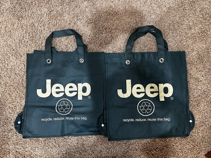 2x New Genuine Jeep Recycled 16” X 15” X 4” Collapsable Tote Bags