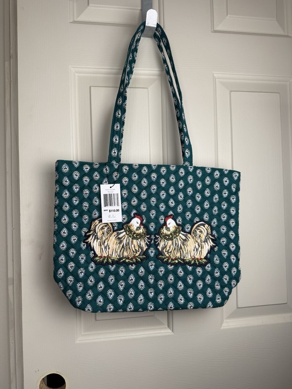 Vera Bradley French Hen Small Vera Tote NWT Retired Pattern Travel Bag