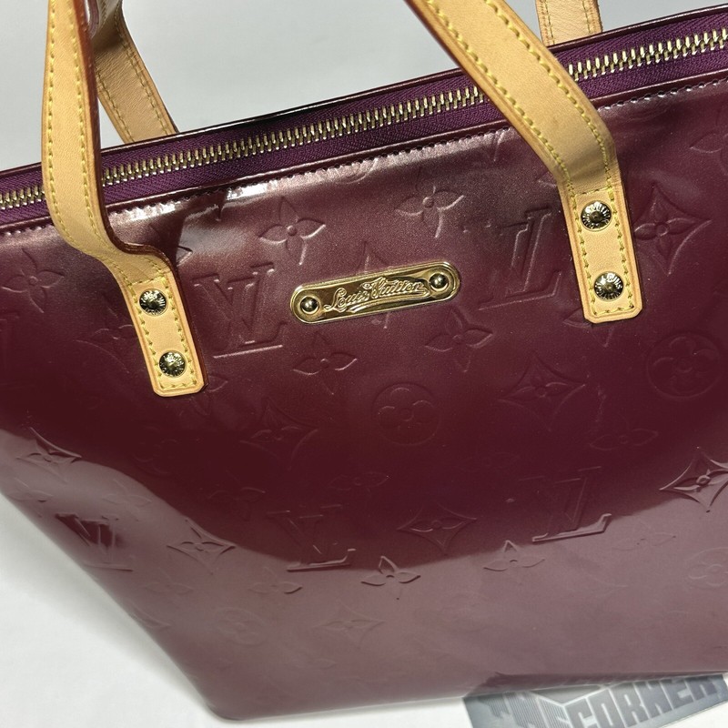 Louis Vuitton Bellevue GM Amarante Vernis Patent Leather Deep Burgundy Tote Bag gallery