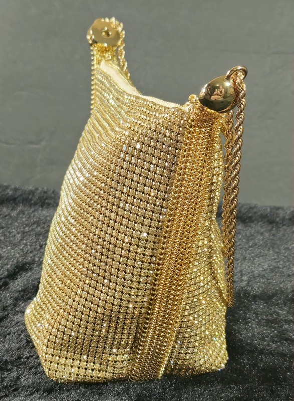 Cult Gaia Rue Wristlet Sand Dollar Gold Glass Crystal Embellished Chain Strap gallery