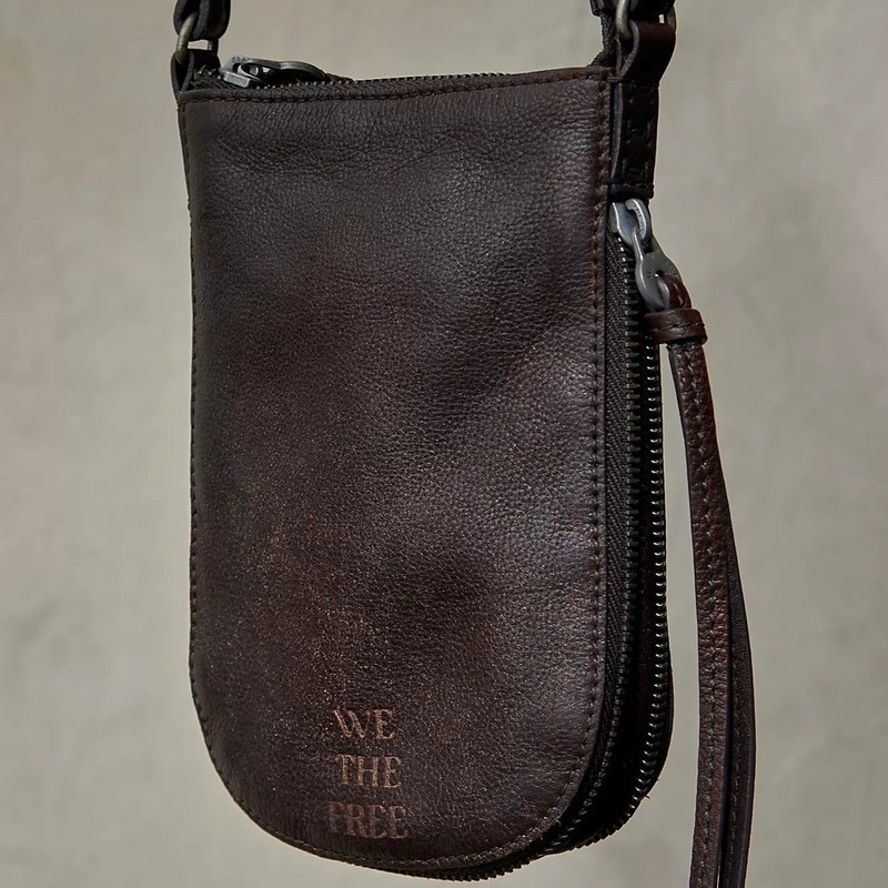 We the Free Wyatt Leather Crossbody Pouch Purse, Dark Brown gallery