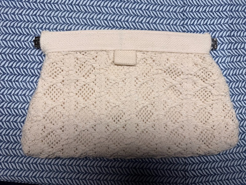 Hand Made Women’s Clutch – Stainless Steel Clasp – Off White Color