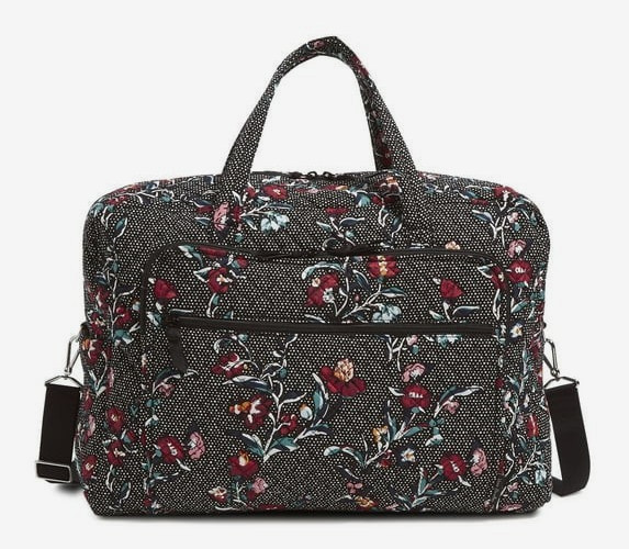 VERA BRADLEY~Iconic GRAND Weekender Travel Bag~PERENNIALS NOIR DOT~NWT!~RETIRED!