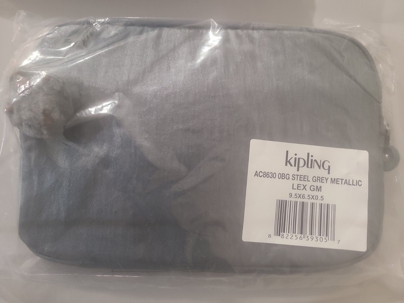 NWT New Kipling AC8630 OBG Lex GM Tablet Case Accessory Pouch Nylon Steel Grey