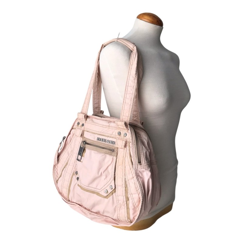 DIESEL Vintage Shoulder Bag Cargo Multipocket Industrial Oversized Zipper Y2K