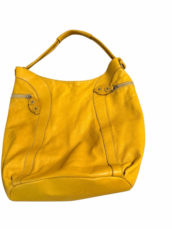 Marzia Women’s Yellow Genuine Leather Hobo Slouch Shoulder Bag Purse Italy
