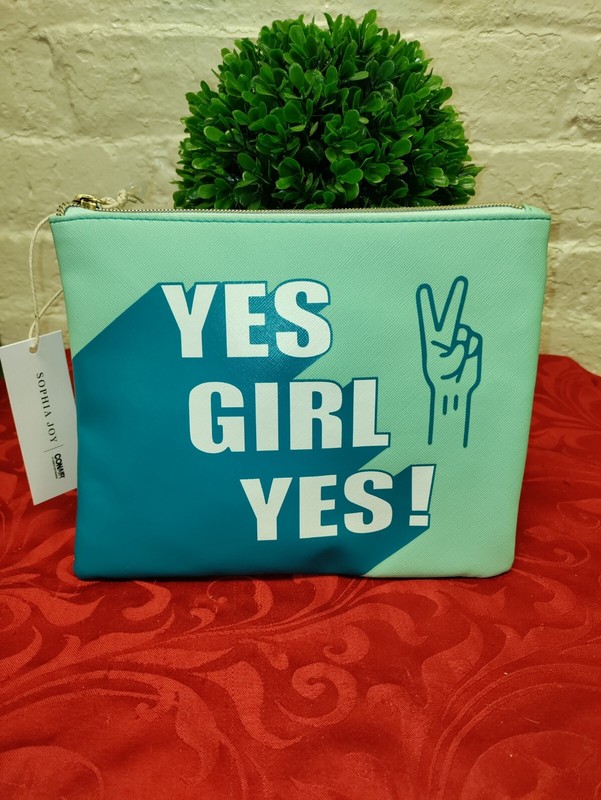 Conair Sophia Joy Wristlet “Yes Girl Yes” Cosmetic Makeup Bag