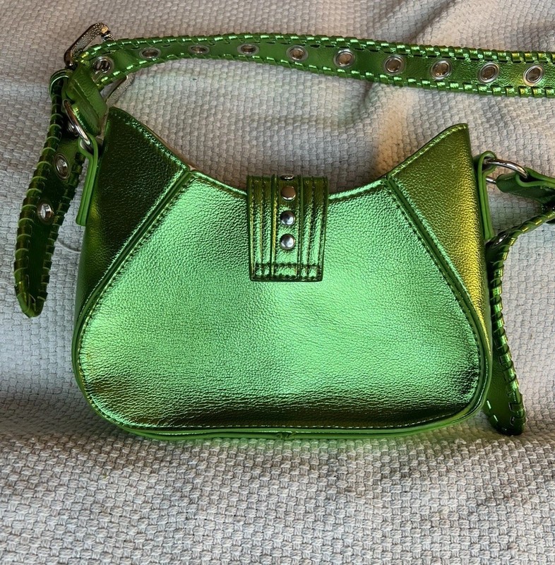 Urban Outfitters Silence + Noise Devon Studded Shoulder Bag Y2K Green Purse gallery