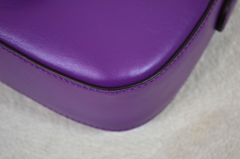Gucci Lady Web Horsebit Purple Leather Small Shoulder Bag Handbag Purse gallery