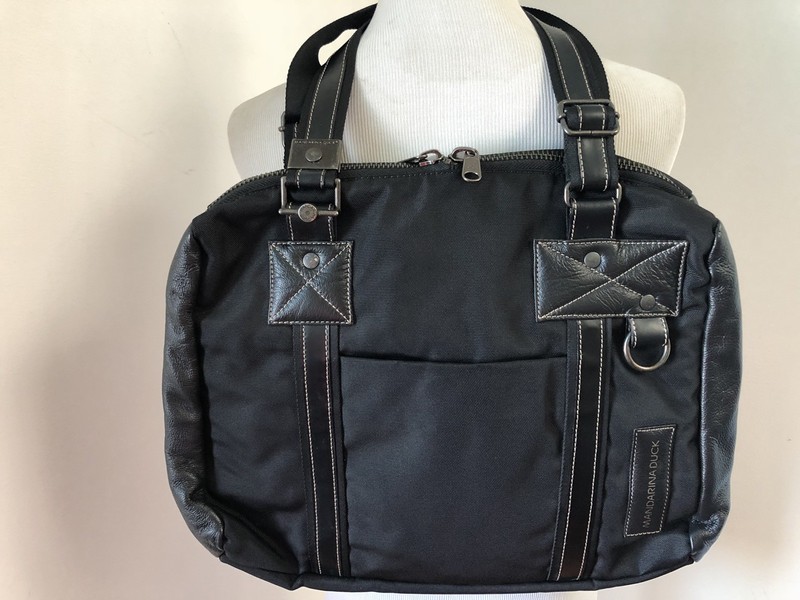 MANDARINA DUCK Black Laptop Bag Case Handbag Purse Books ITALY fits MacBook 14″