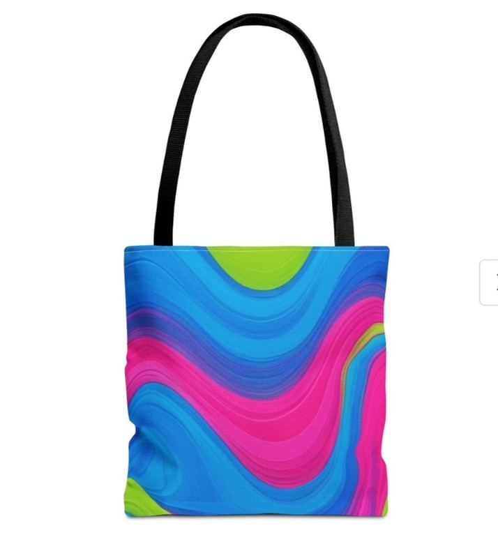 Tote Bag AOP Neon Abstract Art Design