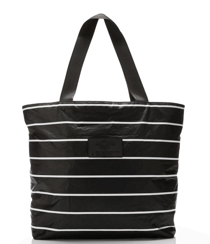 Aloha Collection Day Tripper Pinstripe Black/White New Bag Tote NWT