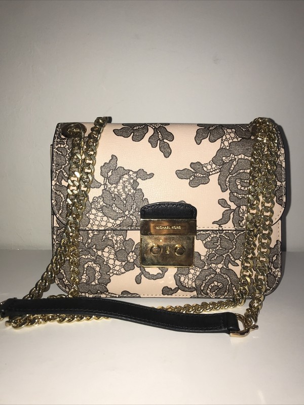 $428 Michael Kors Sloan Lace Oyster Small Chain Women Shoulder Crossbody Bag