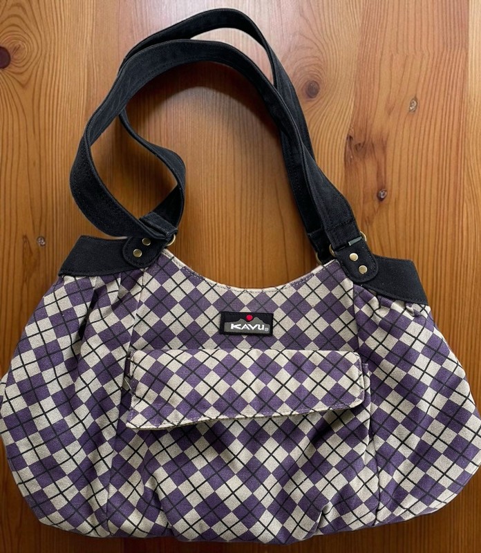 KAVU LIMITED EDITION Purple, Gray Black Argyle Pattern PURSE￼