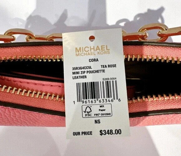 Michael Kors Cora Mini Zip Pouchette Pink Crossbody Bag 35RG4CC5L NWT $348 MSRP gallery