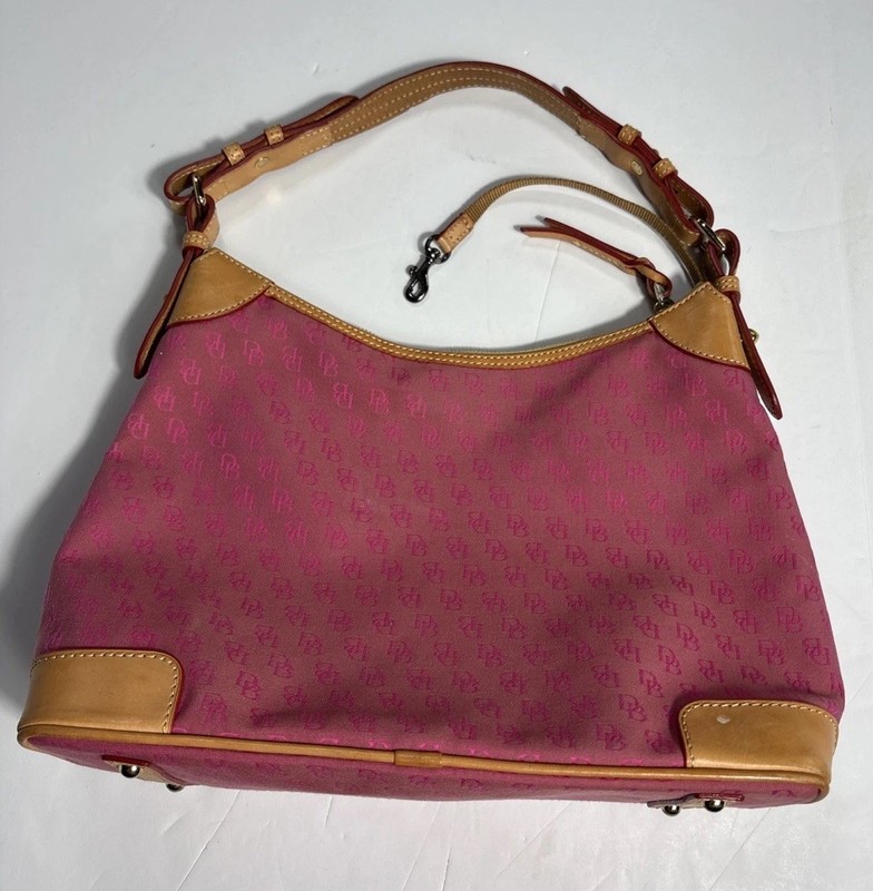 Pink Monogram Dooney & Bourke Shoulder Bag Handbag READ AND SEE PHOTOS gallery