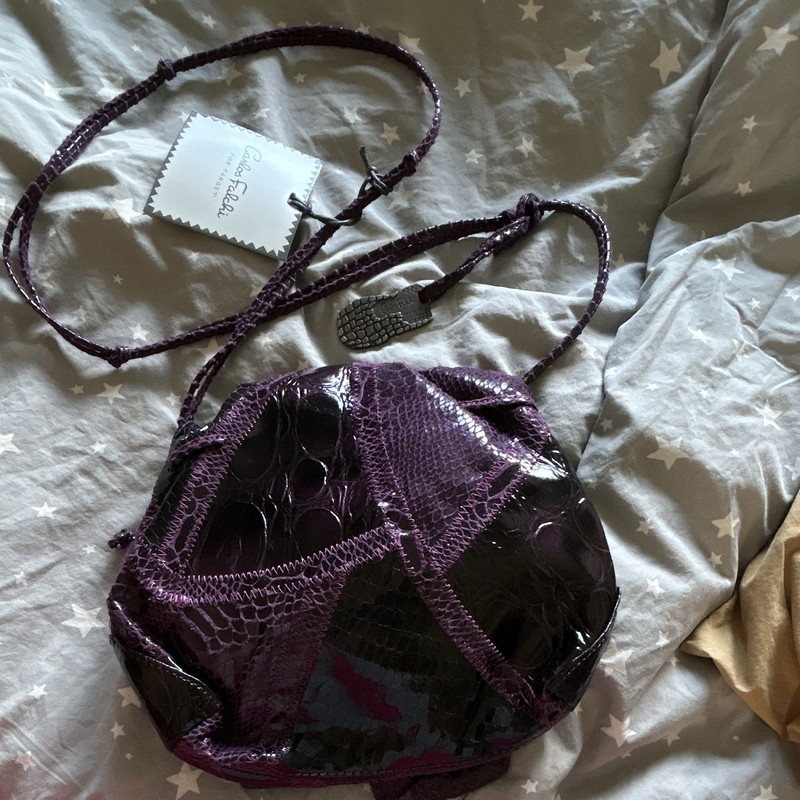 Carlos Falchi for Target Purple Patchwork Shoulder Bag with Brand Card gallery