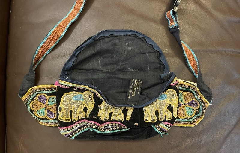 NWT Vintage Handmade Burmese Kalaga Textile Art Sequined Elephant Themed Fanny gallery