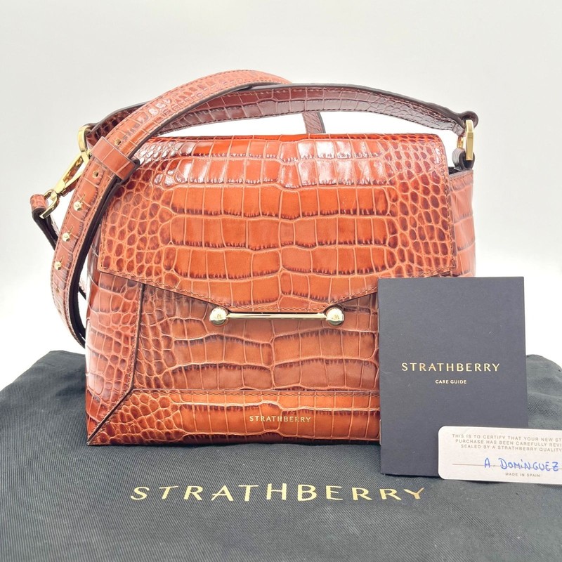 Strathberry Mosaic Nano Crossbody Bag – Brown – New With Tags and Dustbag