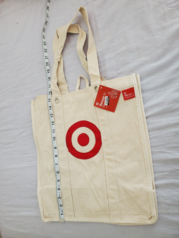 NEW W/TAGS TARGET CANVAS COTTON HEAVY-DUTY HEAVYWEIGHT TOTE BAG – RED LOGO RARE!