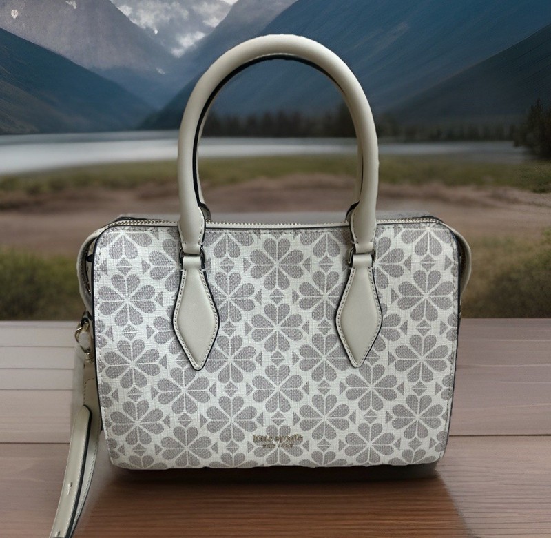 $348 Kate Spade Spade Flower Monogram Medium Satchel Parchment Multi ivory