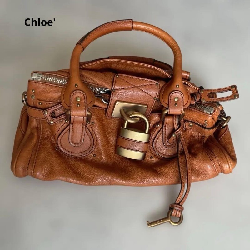 Chloe Paddington Handbag Leather Brown Key w/ Guarantee Card , dust bag Auth Y2K