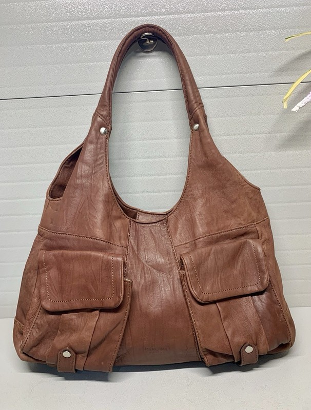 Perlina Erin Soft Leather Hobo Bag Antique Brown Size Medium-EXCELLENT CONDTN!