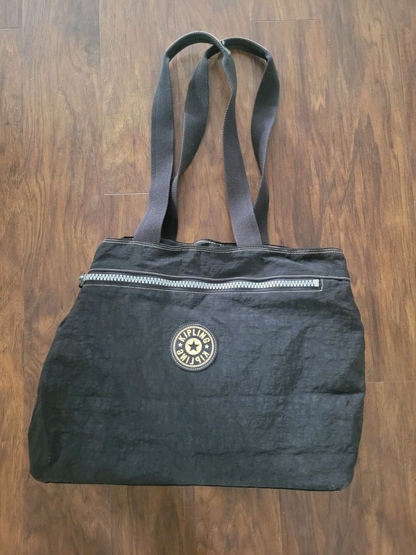 Kipling Black Tote 13” X 16” Canvas Shoulder Bag